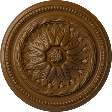 Ekena Millwork Wigan Ceiling Medallion, Hand-Painted Smokey Topaz, 16"OD x 2 1/4"P CM16WGSTF